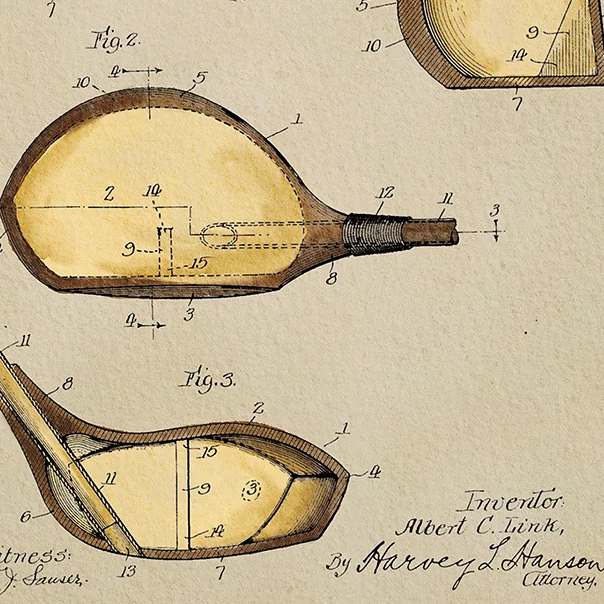 Vintage Golf Patent Art Prints - Golf Equipment Industry のレビューと価格